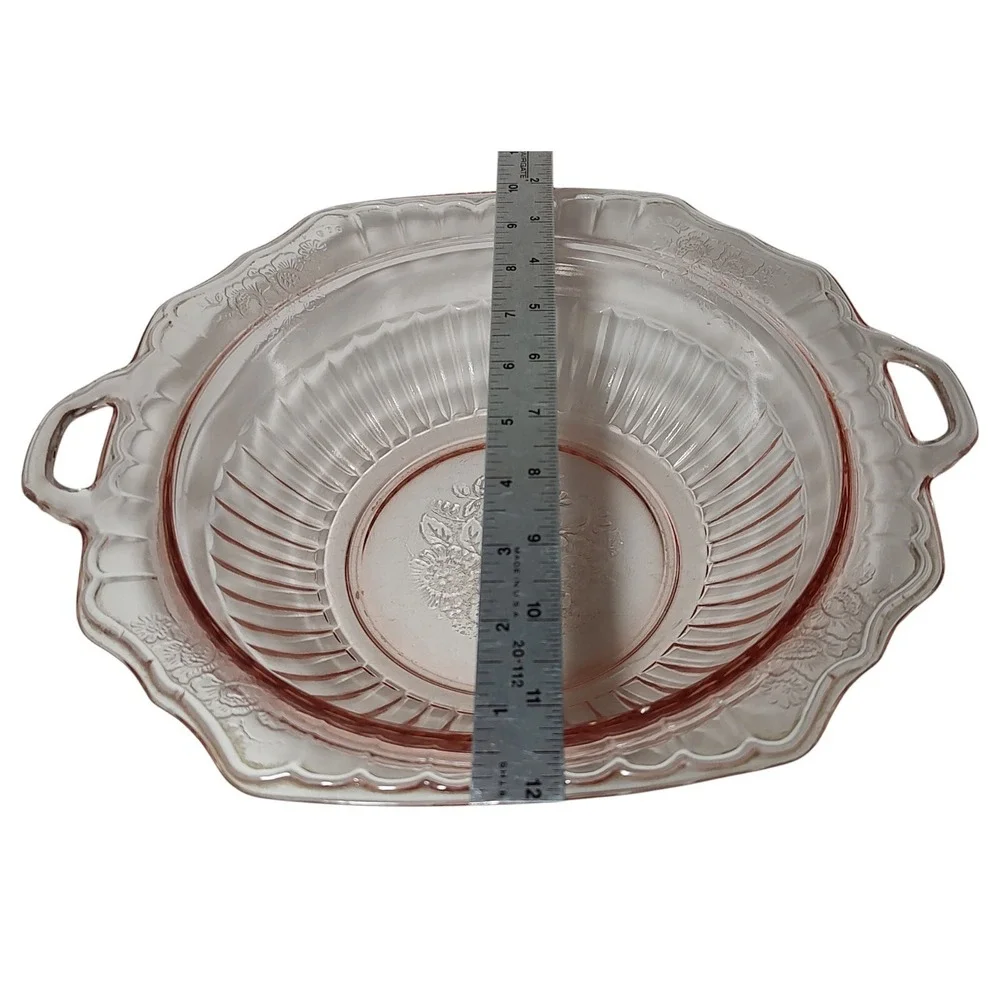 Vintage Anchor Hocking Serving Bowl Mayfair‎ Open Rose Pink Depression Glass